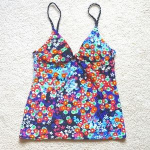 Hobie Tankini Twisted V Neck Flower Power